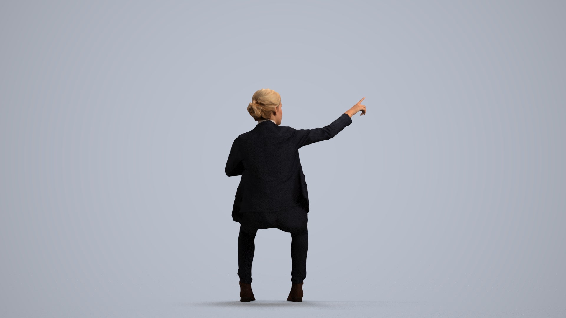 scanned 3D woman business mix, photogrammetry people for Enscape and V-Ray, front view render