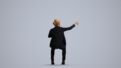 scanned 3D woman business mix, photogrammetry people for Enscape and V-Ray, front view render