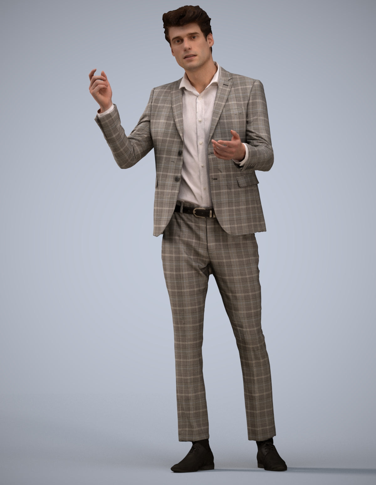 scanned 3D man business, photogrammetry people for Enscape and V-Ray