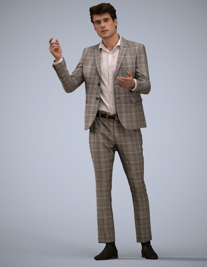 scanned 3D man business, photogrammetry people for Enscape and V-Ray