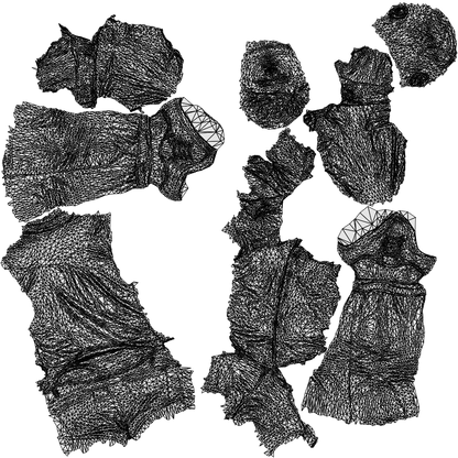 3D scanned man mix casual, photorealistic archviz people for Enscape and SketchUp, wireframe top-down view