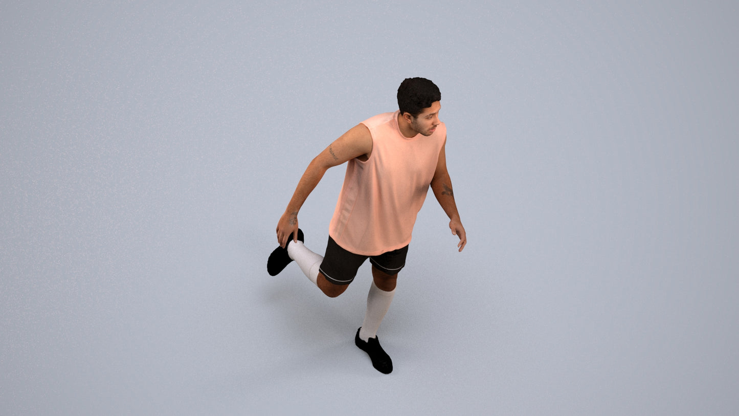 realistic 3D people man sport, render-ready for V-Ray and Corona, FBX OBJ, back view render