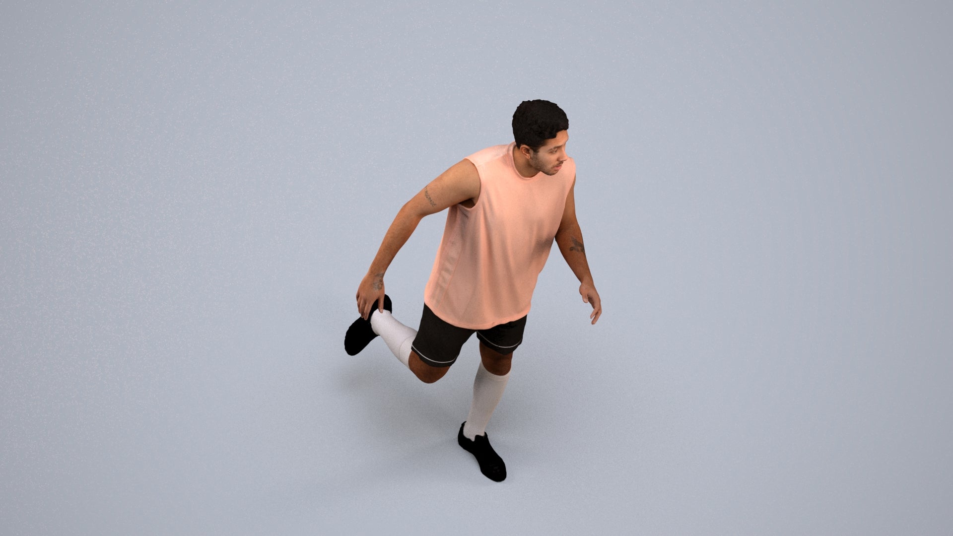 realistic 3D people man sport, render-ready for V-Ray and Corona, FBX OBJ, back view render