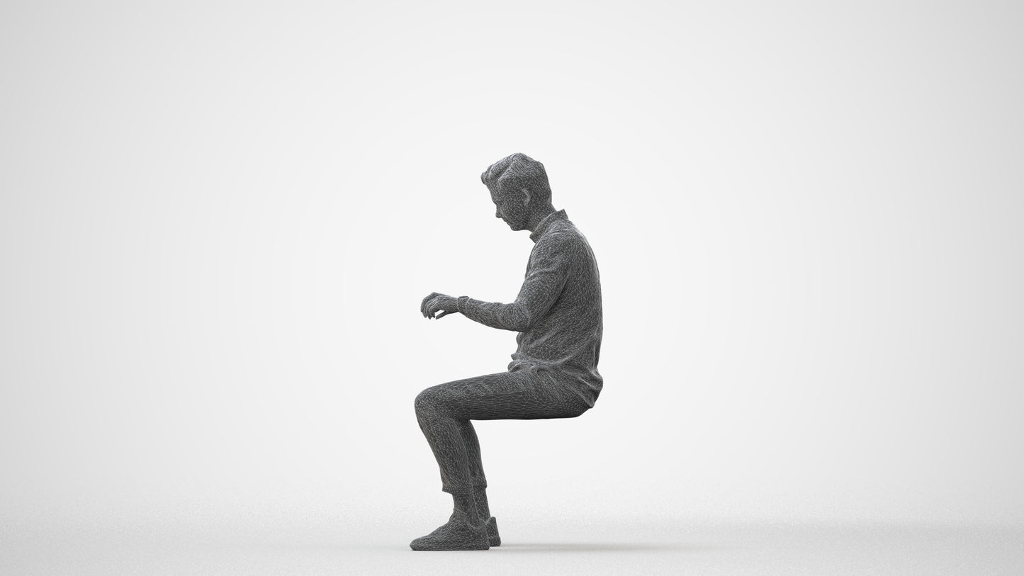 realistic 3D human man casual business, archviz people FBX OBJ for Blender, square thumbnail