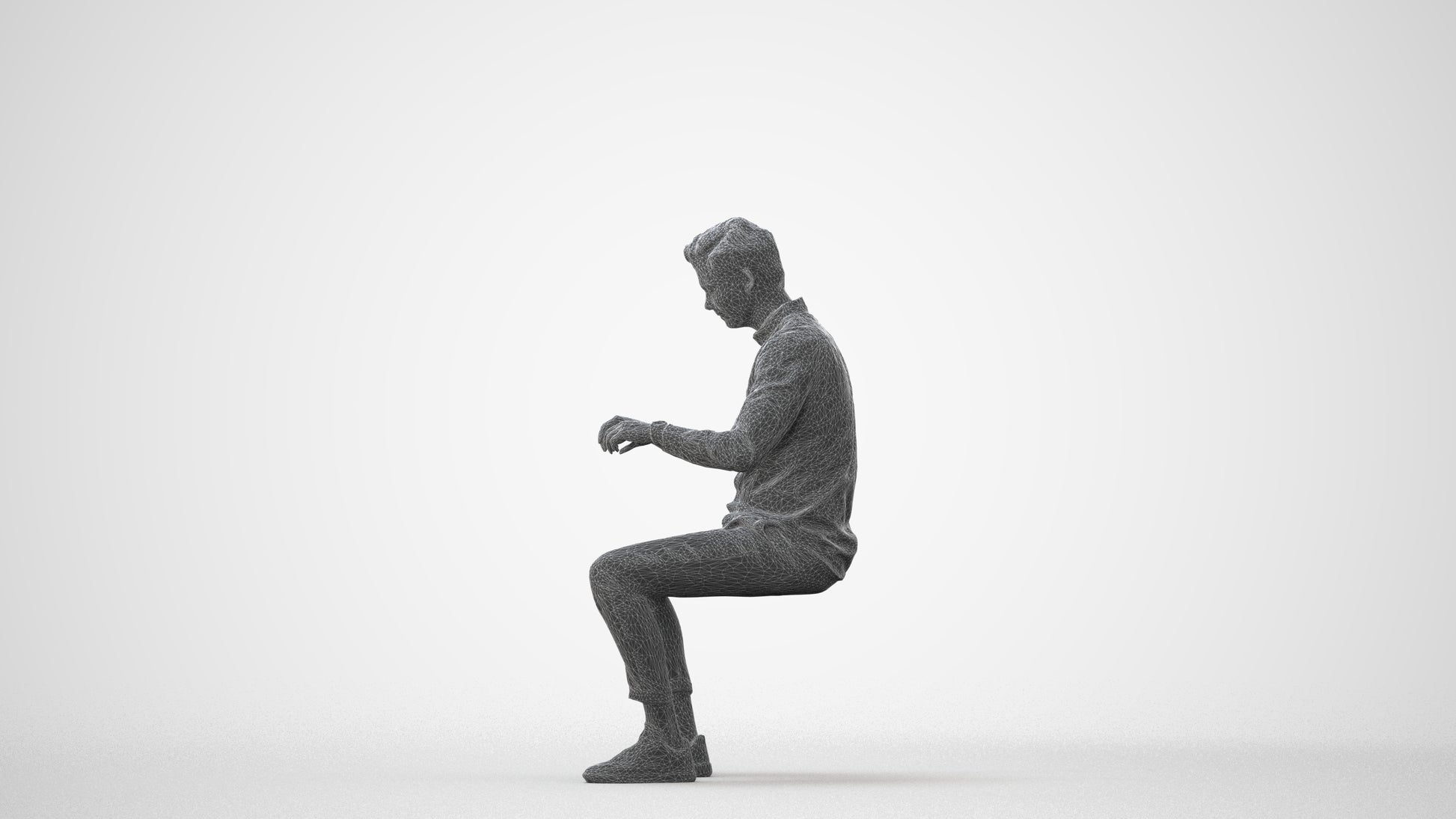 realistic 3D human man casual business, archviz people FBX OBJ for Blender, square thumbnail