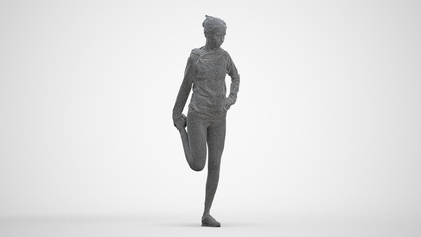 realistic 3D people woman sport, render-ready for V-Ray and Corona, FBX OBJ, three-quarter front view render