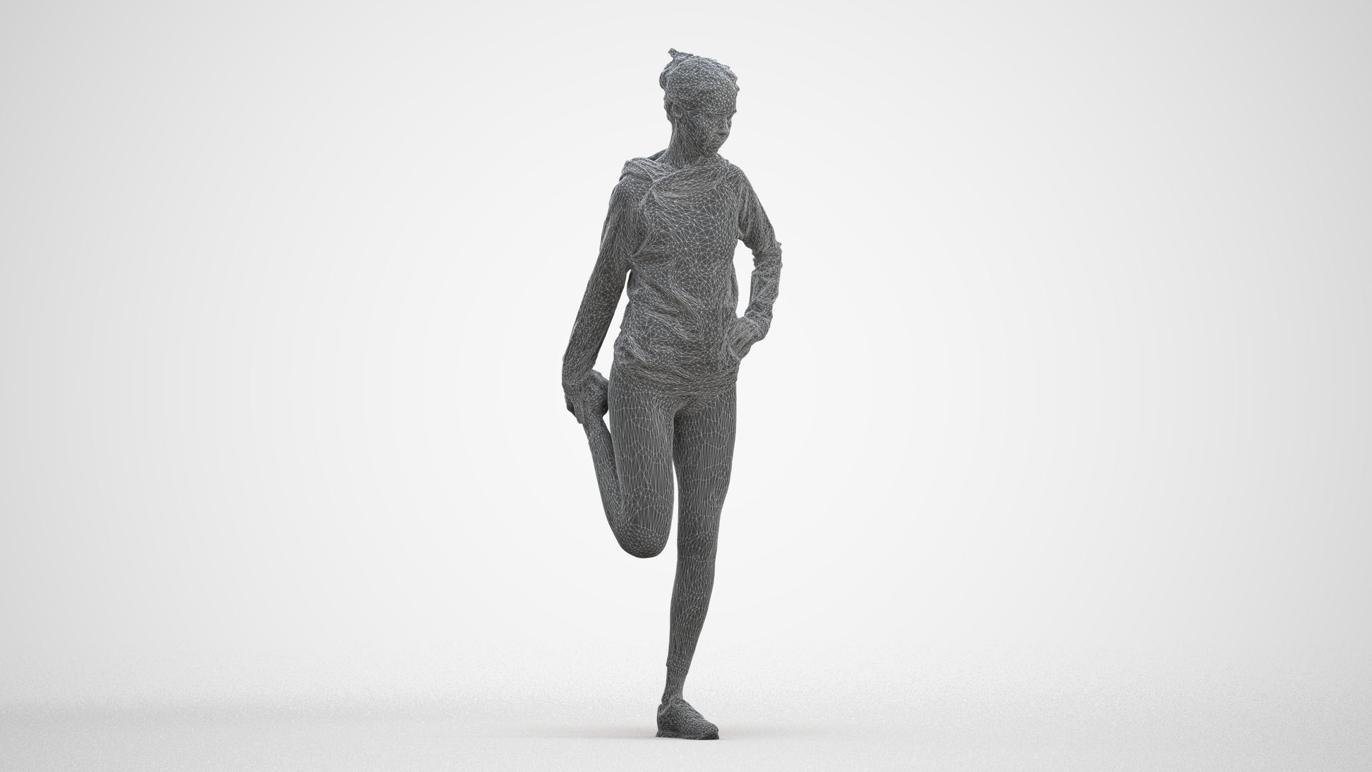 realistic 3D people woman sport, render-ready for V-Ray and Corona, FBX OBJ, three-quarter front view render