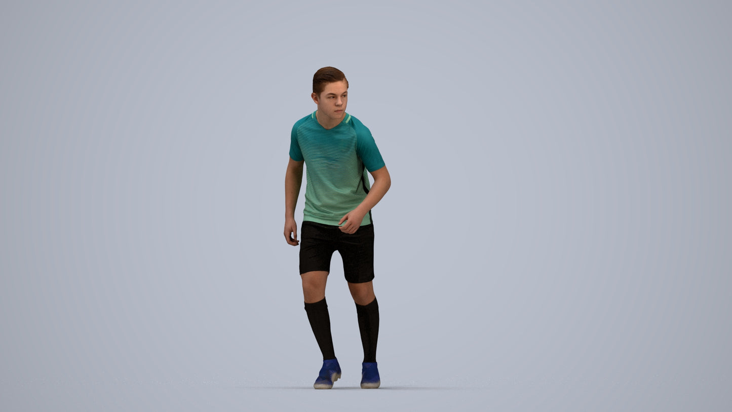 realistic 3D boy sport, scanned archviz people for Blender and 3ds Max, top-down view render