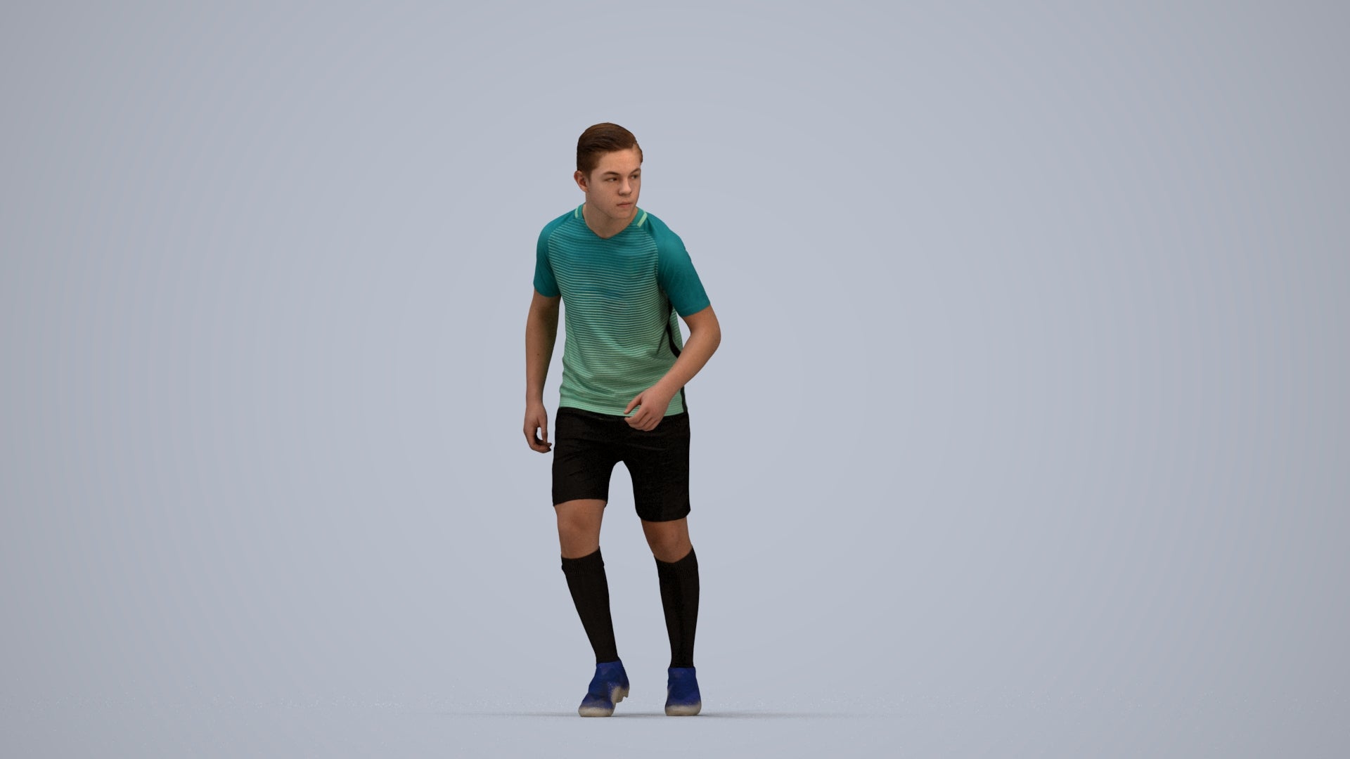 realistic 3D boy sport, scanned archviz people for Blender and 3ds Max, top-down view render