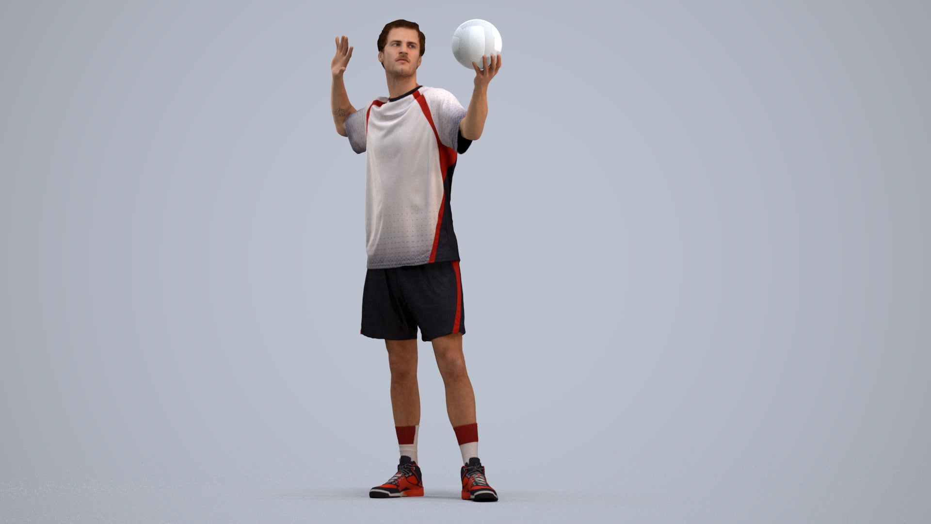 realistic 3D people man sport, render-ready for V-Ray and Corona, FBX OBJ, standing pose render