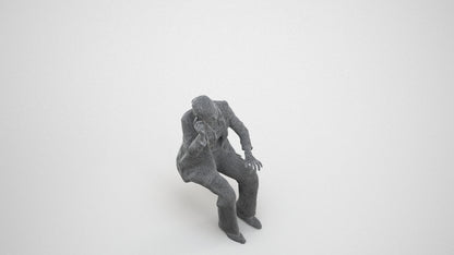 scanned 3D woman business, photogrammetry people for Enscape and V-Ray, wireframe three-quarter view