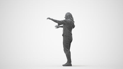 realistic 3D woman casual standing, scanned archviz people for Blender and 3ds Max, square thumbnail
