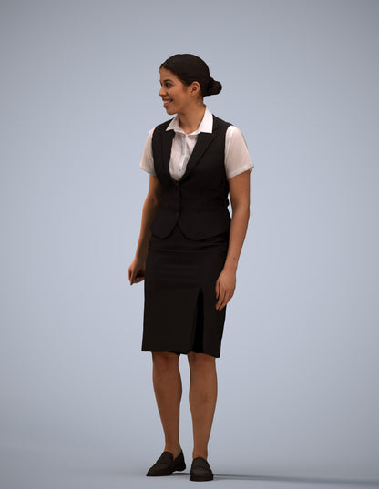 realistic 3D people woman hospitality, render-ready for V-Ray and Corona, FBX OBJ