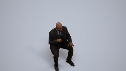 realistic 3D people man business, render-ready for V-Ray and Corona, FBX OBJ, back view render