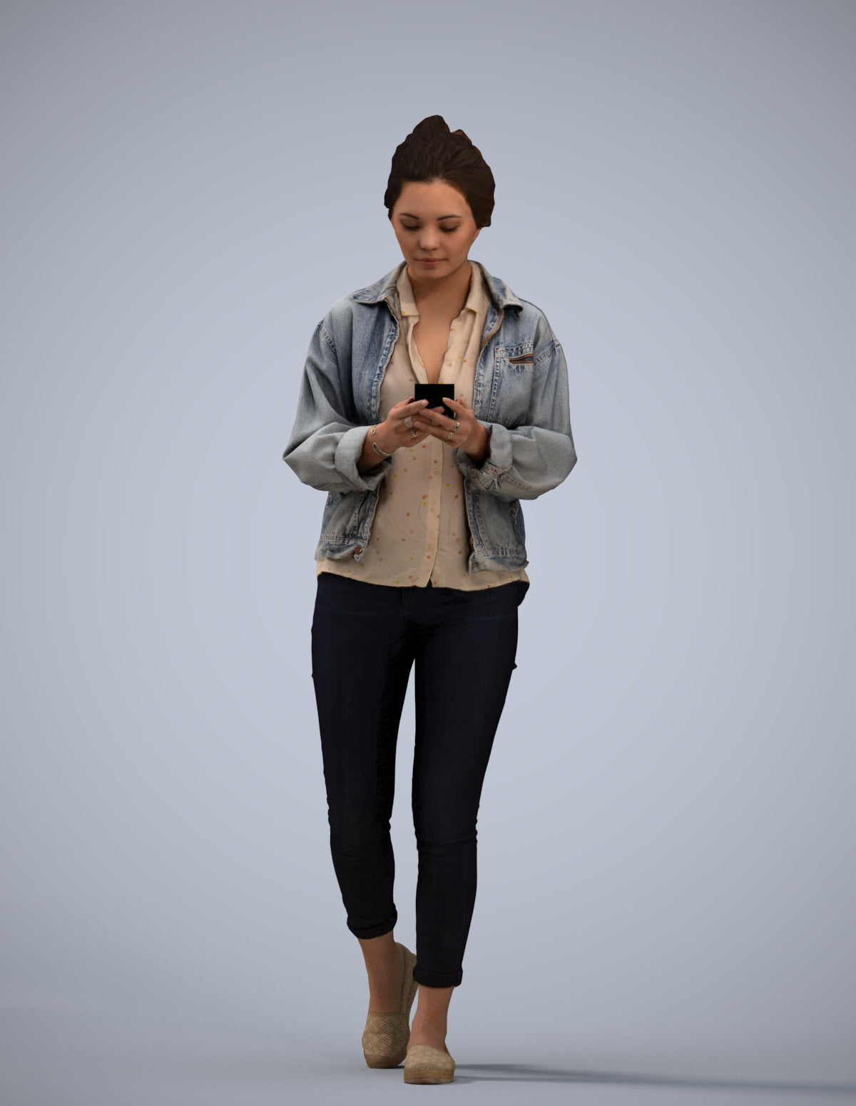 realistic 3D people woman walking, render-ready for V-Ray and Corona, FBX OBJ