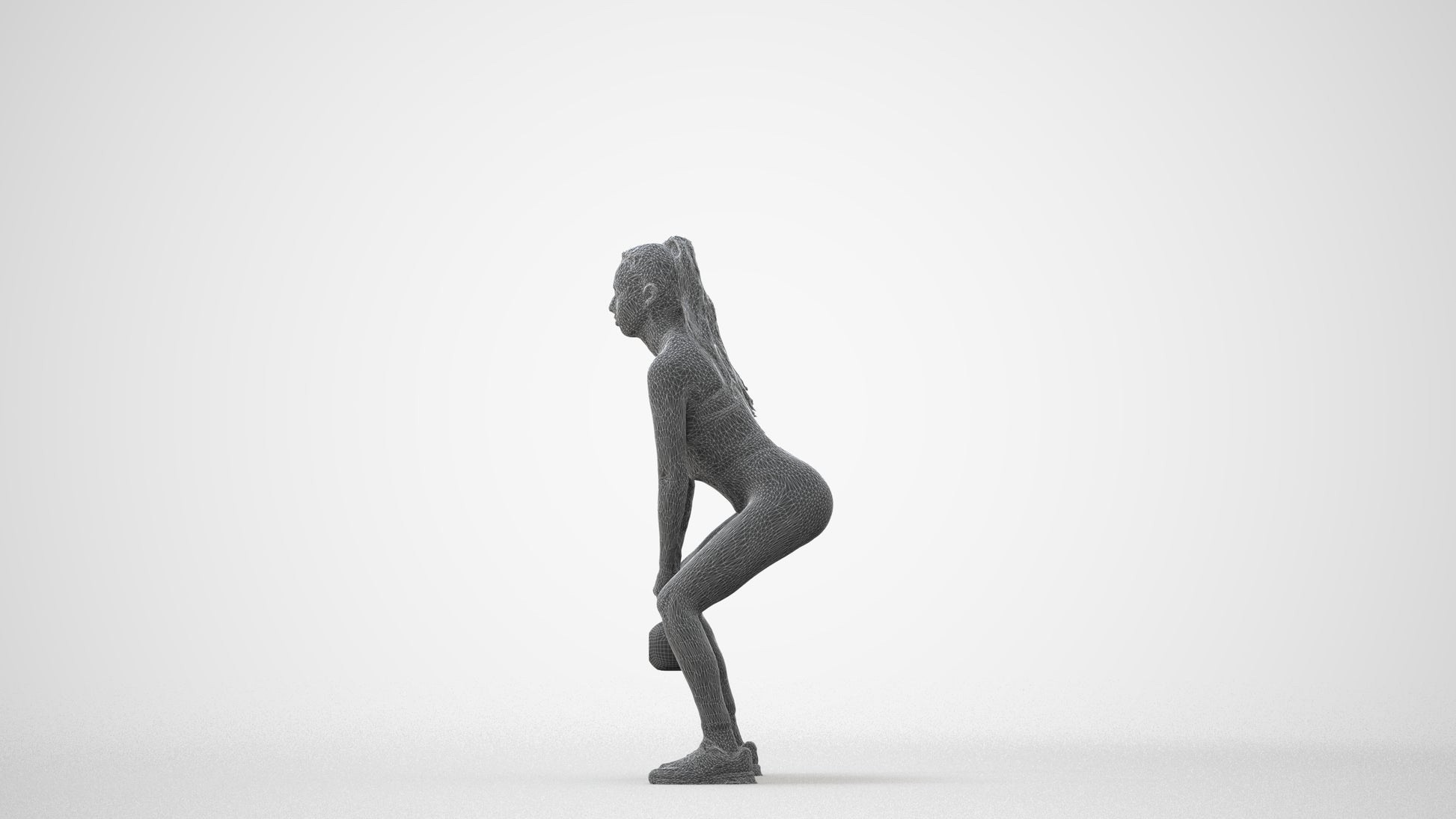 realistic 3D human woman sport, archviz people FBX OBJ for Blender, square thumbnail
