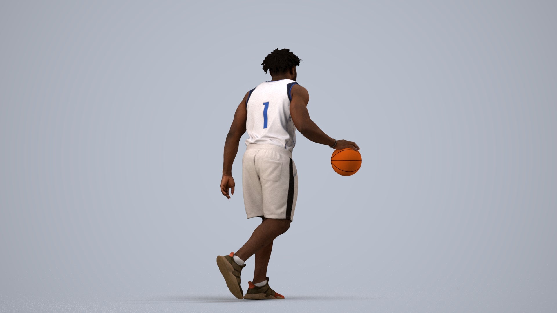 3D scanned man sport, photorealistic archviz people for Enscape and SketchUp, side view render