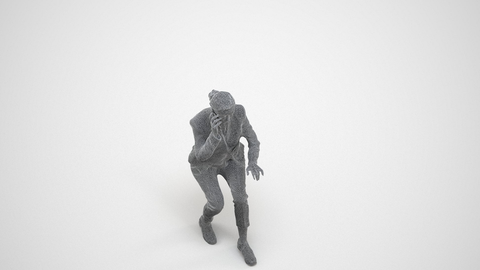 realistic 3D people woman business, render-ready for V-Ray and Corona, FBX OBJ, wireframe three-quarter view