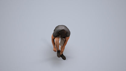 realistic 3D human man sport, archviz people FBX OBJ for Blender, back view render