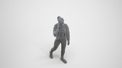 realistic 3D human woman sport, archviz people FBX OBJ for Blender, wireframe three-quarter view