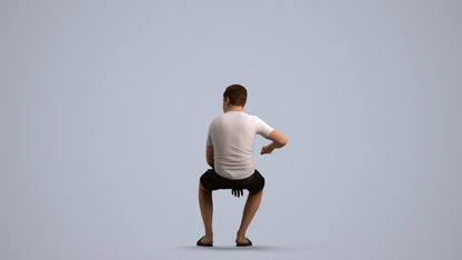 scanned 3D boy casual kids, photogrammetry people for Enscape and V-Ray, front view render