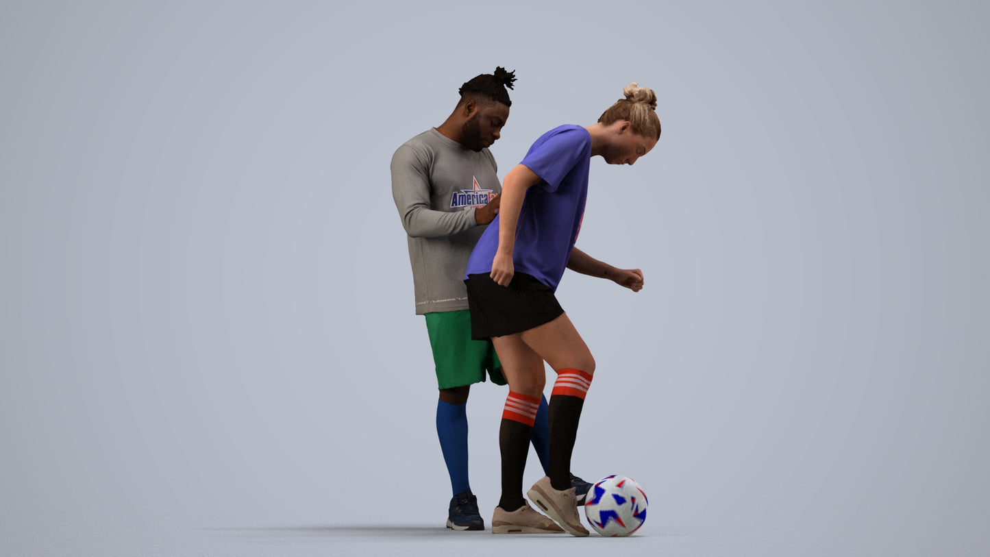scanned 3D woman sport, photogrammetry people for Enscape and V-Ray, side view render