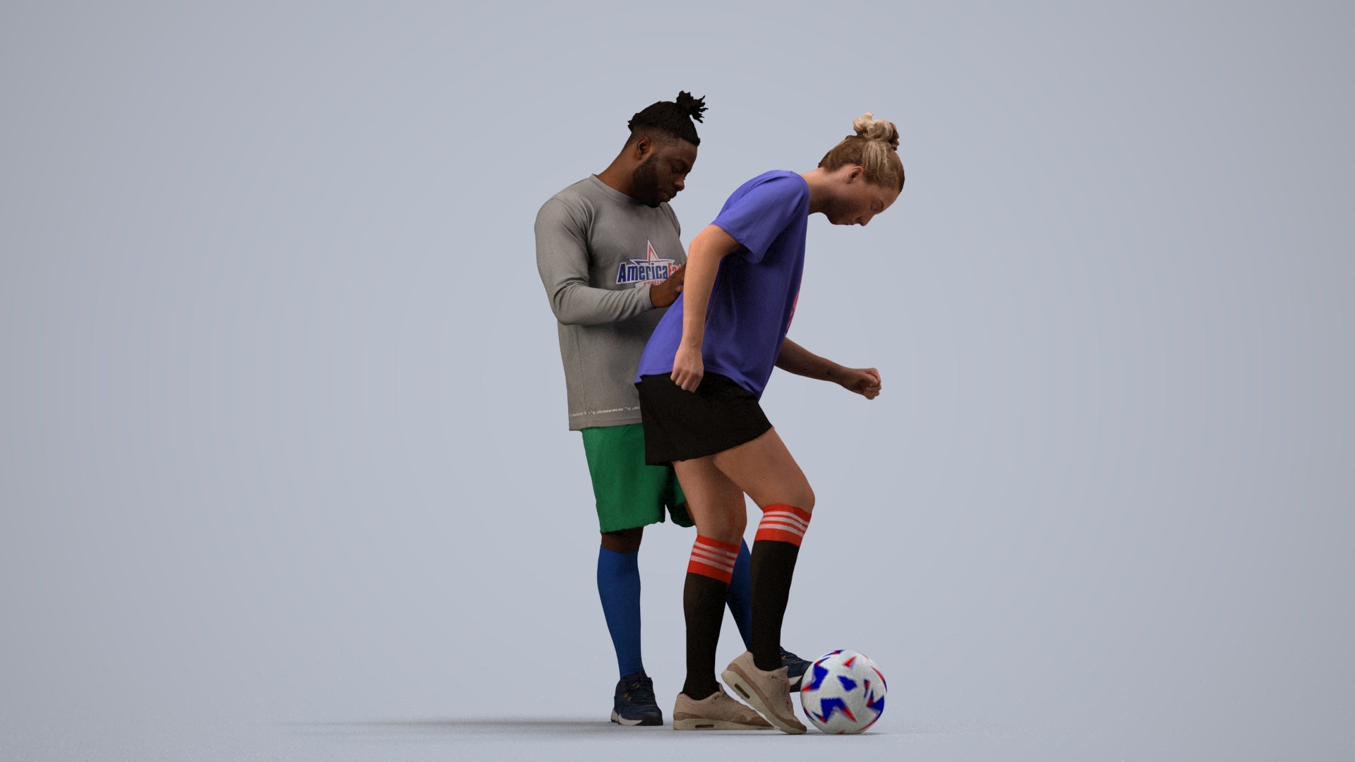 scanned 3D woman sport, photogrammetry people for Enscape and V-Ray, side view render