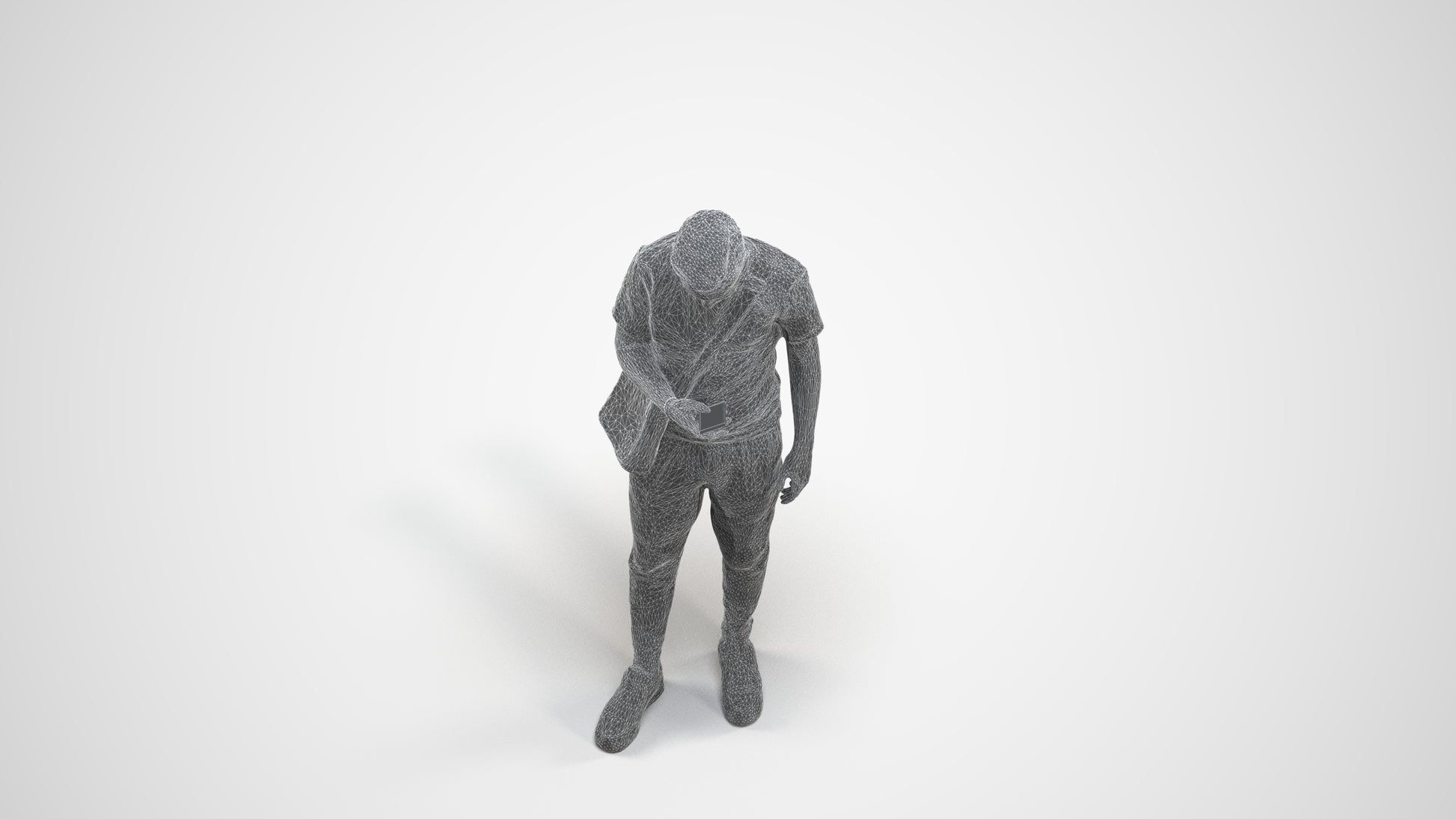 realistic 3D boy casual kids, scanned archviz people for Blender and 3ds Max, wireframe three-quarter view