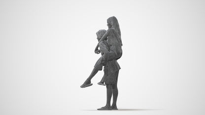 photogrammetry 3D girl kids, realistic human model archviz FBX, square thumbnail