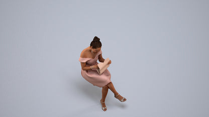 realistic 3D woman formal formalaffairs, scanned archviz people for Blender and 3ds Max, back view render