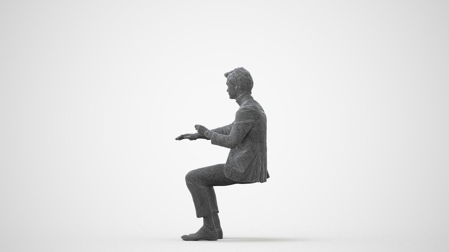 3D scanned man business, photorealistic archviz people for Enscape and SketchUp, square thumbnail