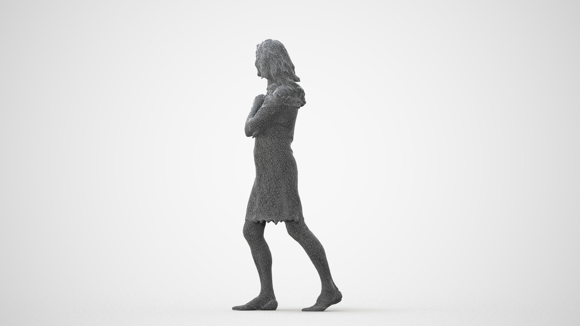 3D scanned senior woman business casual, photorealistic archviz people for Enscape and SketchUp, square thumbnail