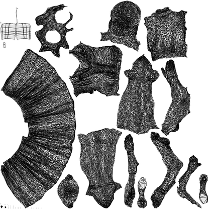 realistic 3D people woman casual standing, render-ready for V-Ray and Corona, FBX OBJ, wireframe top-down view