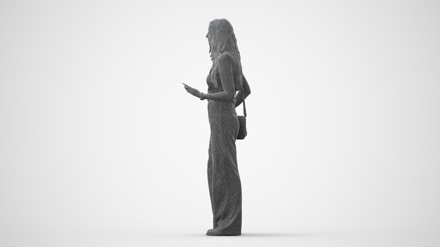 realistic 3D people woman casual standing, render-ready for V-Ray and Corona, FBX OBJ, square thumbnail