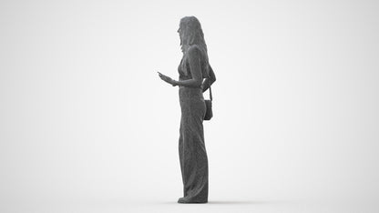 realistic 3D people woman casual standing, render-ready for V-Ray and Corona, FBX OBJ, square thumbnail