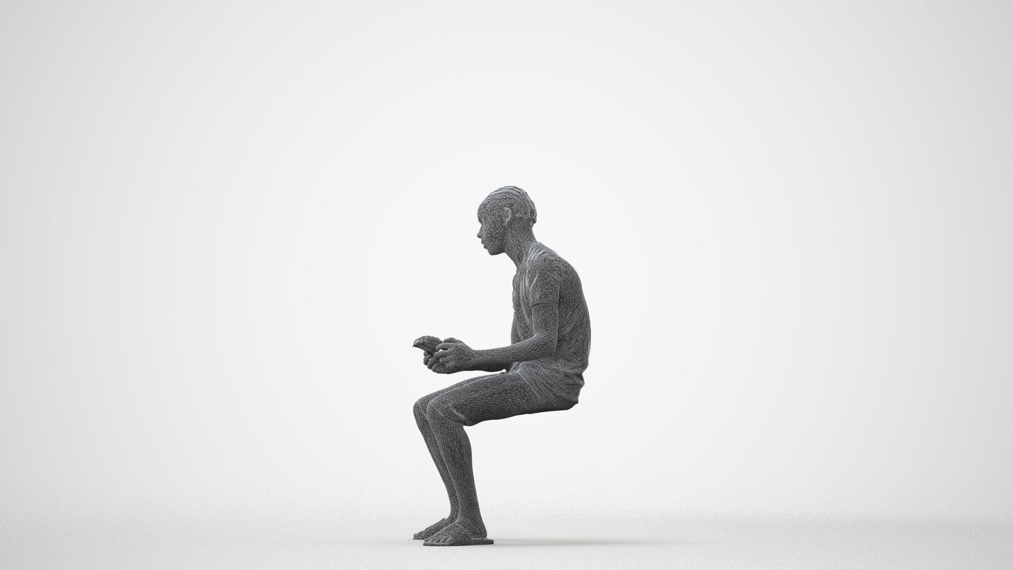 photogrammetry 3D boy casual kids, realistic human model archviz FBX, square thumbnail