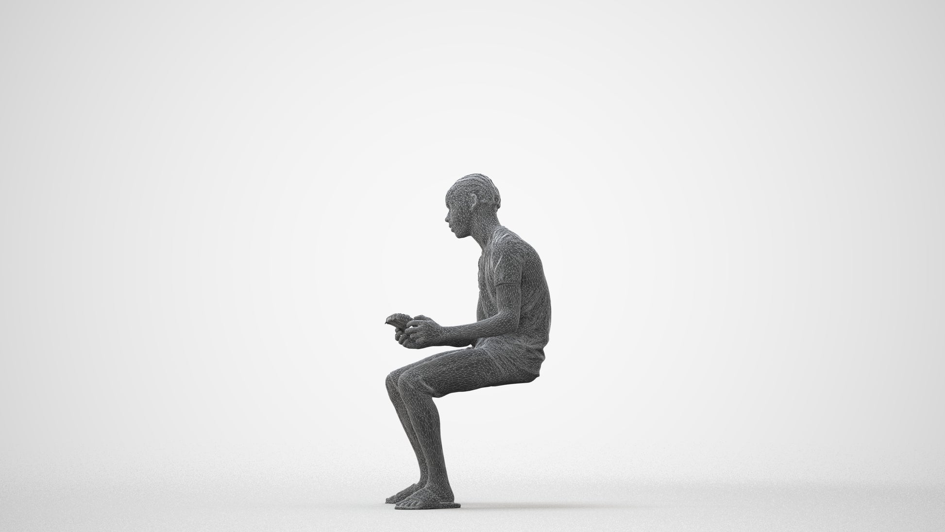 photogrammetry 3D boy casual kids, realistic human model archviz FBX, square thumbnail