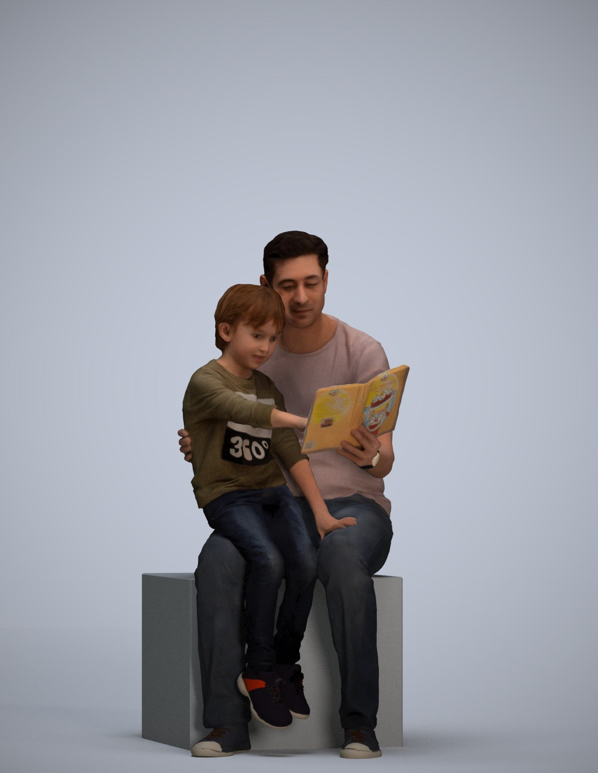3D human model boy casual kids, photogrammetry scanned person for archviz
