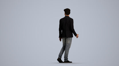 photogrammetry 3D man casual business, realistic human model archviz FBX, front view render