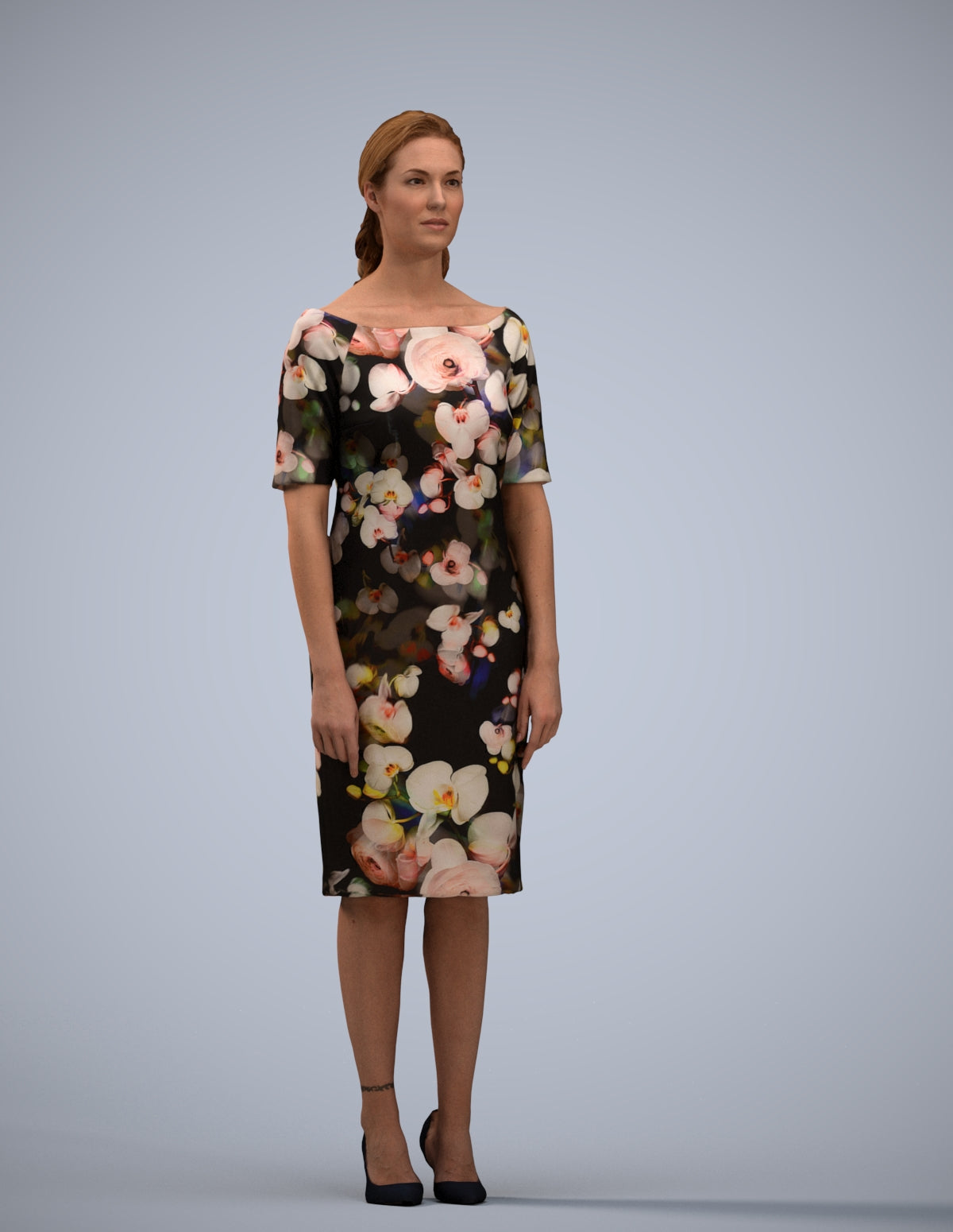 photogrammetry 3D woman casual standing, realistic human model archviz FBX