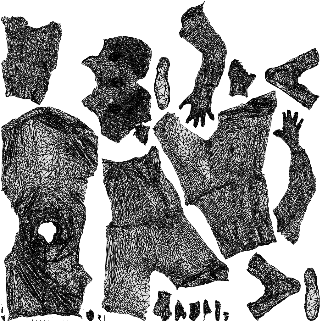 realistic 3D boy kids, scanned archviz people for Blender and 3ds Max, wireframe top-down view