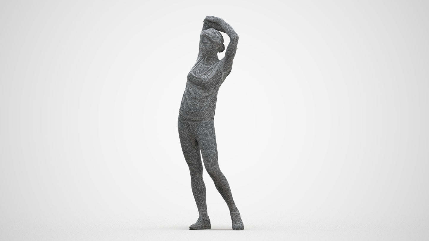 realistic 3D people woman sport, render-ready for V-Ray and Corona, FBX OBJ, three-quarter front view render