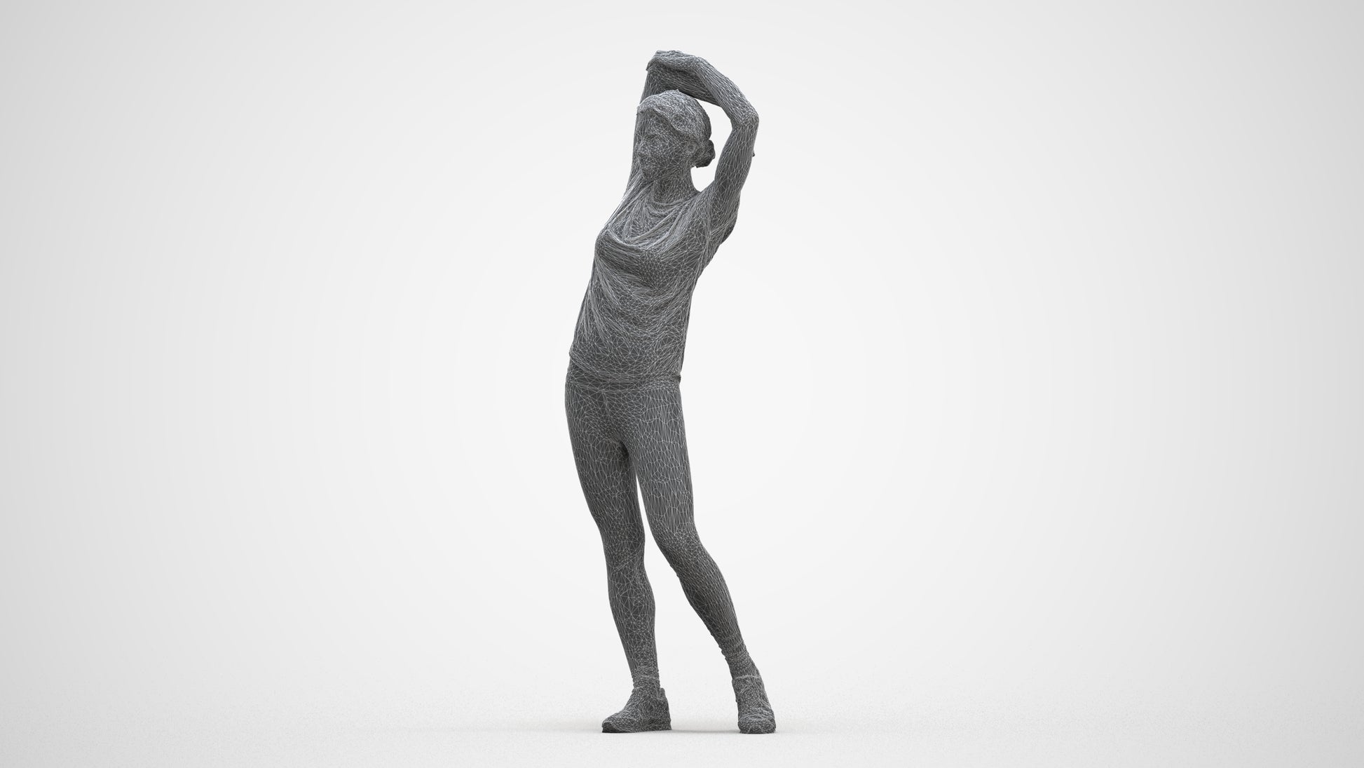 realistic 3D people woman sport, render-ready for V-Ray and Corona, FBX OBJ, three-quarter front view render