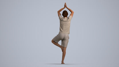 realistic 3D man casual sport, scanned archviz people for Blender and 3ds Max, front view render