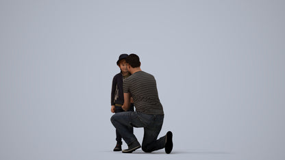 realistic 3D boy casual kids, scanned archviz people for Blender and 3ds Max, three-quarter view render
