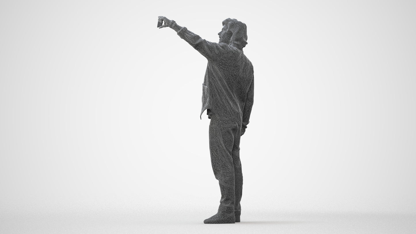 3D human model man casual standing, photogrammetry scanned person for archviz, square thumbnail