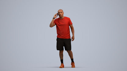 scanned 3D man sport, photogrammetry people for Enscape and V-Ray, standing pose render