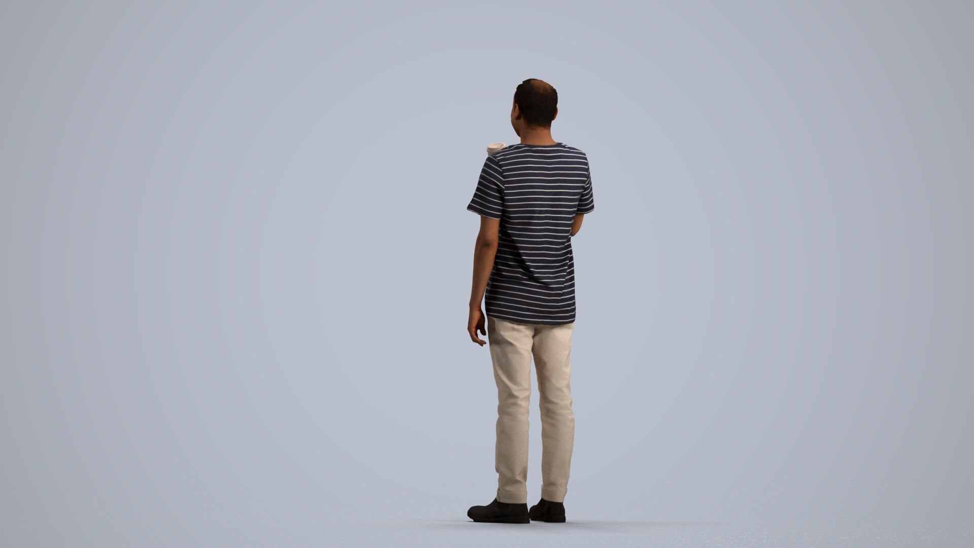 realistic 3D people man casual standing, render-ready for V-Ray and Corona, FBX OBJ, front view render