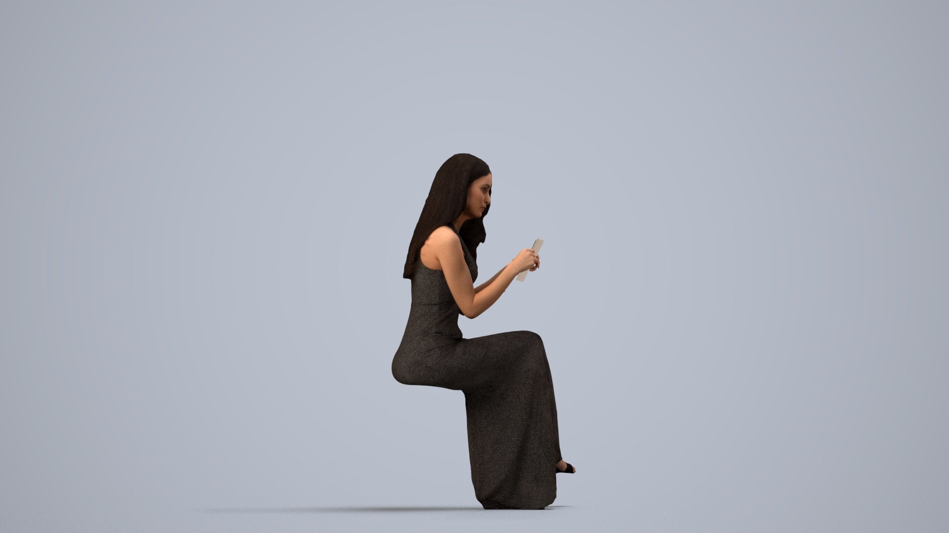 realistic 3D people woman formal formalaffairs, render-ready for V-Ray and Corona, FBX OBJ, side view render