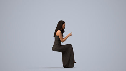 realistic 3D people woman formal formalaffairs, render-ready for V-Ray and Corona, FBX OBJ, side view render